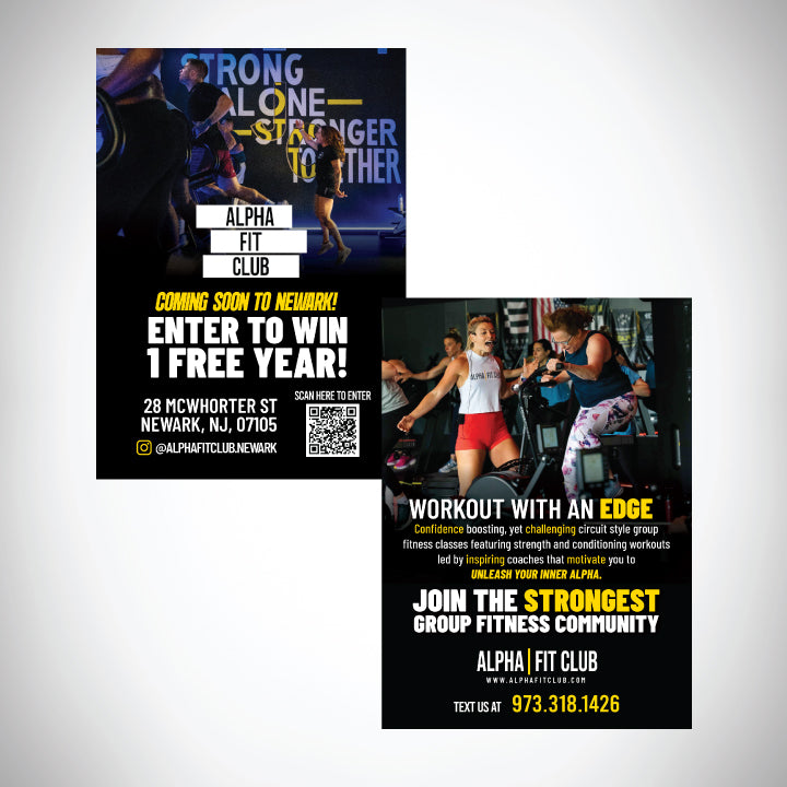 5"x7" Double Sided WIN A FREE YEAR Postcards - Location Specific