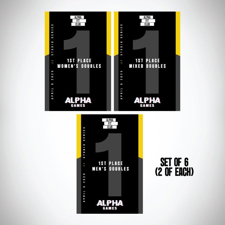 36"H x 24"W Alpha Games 1st Place Finisher Banners (SET OF 6)
