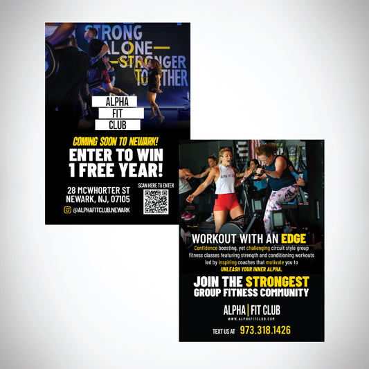 5"x7" Double Sided WIN A FREE YEAR Postcards - Location Specific