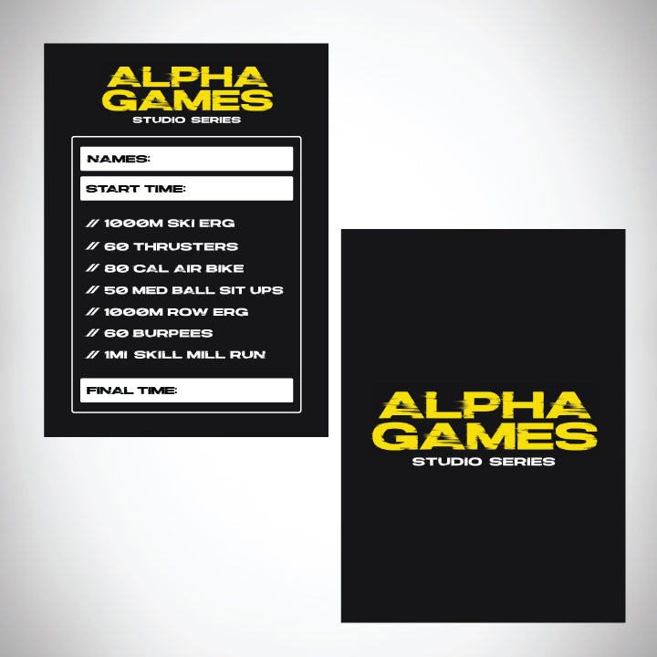 5"x7" Double Sided 2026 Studio Series Alpha Games Scorecards